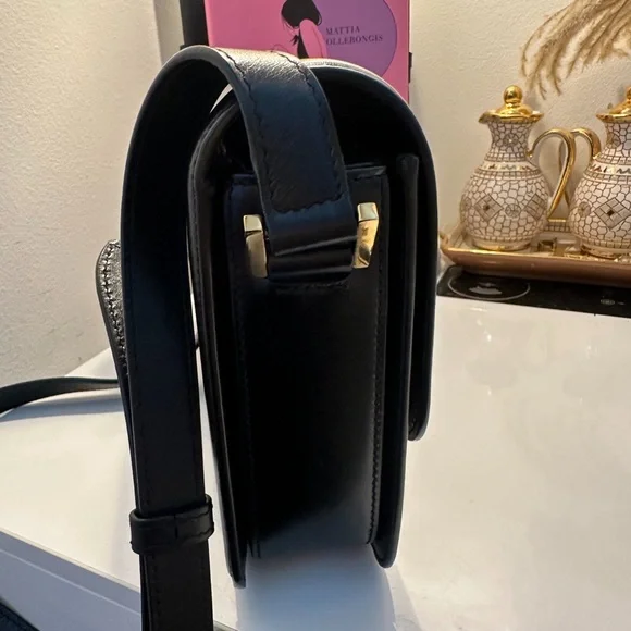 Yves Saint Laurent Black Crossbody Bag with Gold Logo - Picture 5 of 9